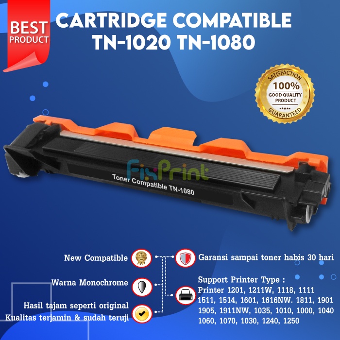 Cartridge Toner Compatible TN1000 TN-1080 Printer Brther Laserjet HL-1201 HL-1118 HL-1211W DCP-1601