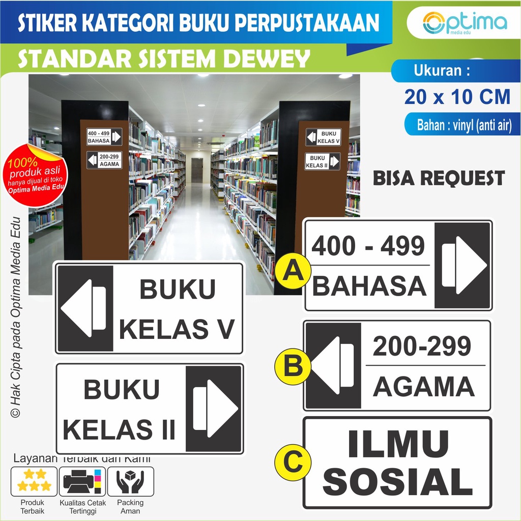 

STIKER ARAH KATEGORI BUKU PADA RAK PERPUSTAKAAN