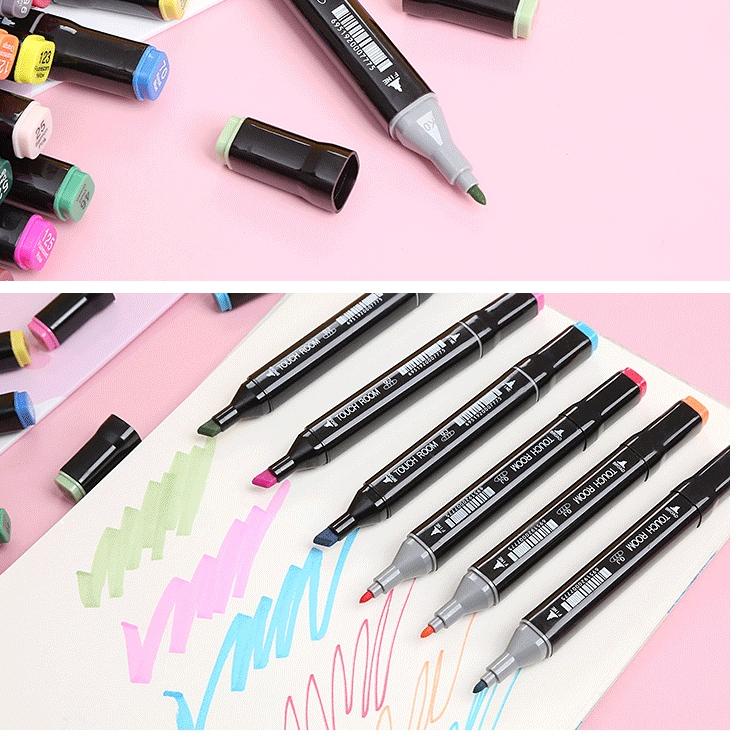 

STOCK TERBATAS touch 80/60/48/36/24/12 Colors Twin Tip Pen Marker Set Dual Head Oily Alcoholic Sketch Markers Brush Pen For Draw Manga Animation Design Art Supplies ! 848