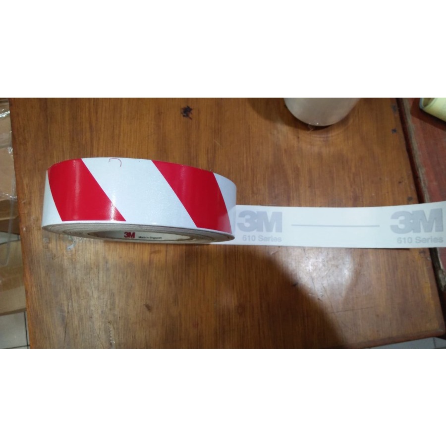 Original 3M Stiker Reflektor Merah Putih Mobil Truk Reflektif Sticker