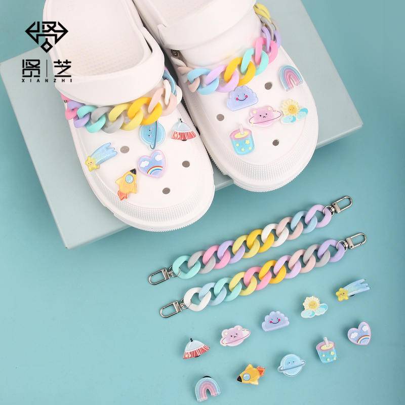 Aksesoris Kancing Buckle Bentuk Kartun Planet Warna-Warni Untuk Dekorasi Sepatu / Gelang