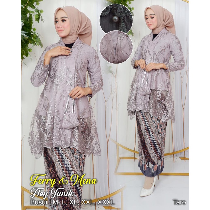 Ready floy kebaya tulle//kebaya kartini//kebaya floy brukat//kebaya pesta//kebaya wisuda