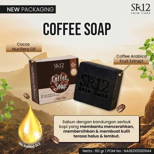 Sabun Kopi SR12 Pembersih Wajah Pencerah Muka Scrub Pembersih Komedo Penghilang Flek Hitam Wajah SR12 Herbal Skincare Ori BPOM S94b