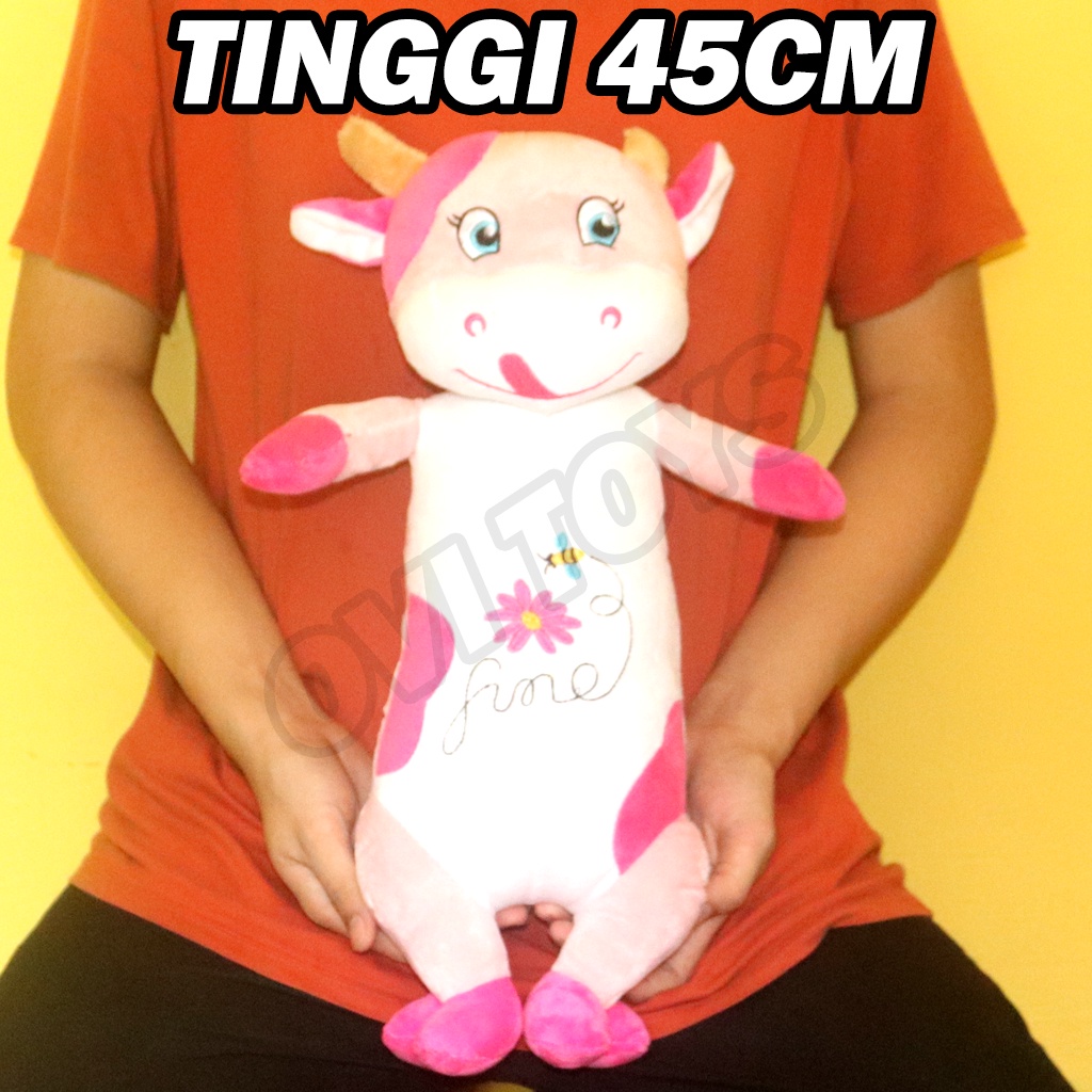 Boneka Sapi Guling Bahan Yelvo Tinggi 45cm Berlabel SNI