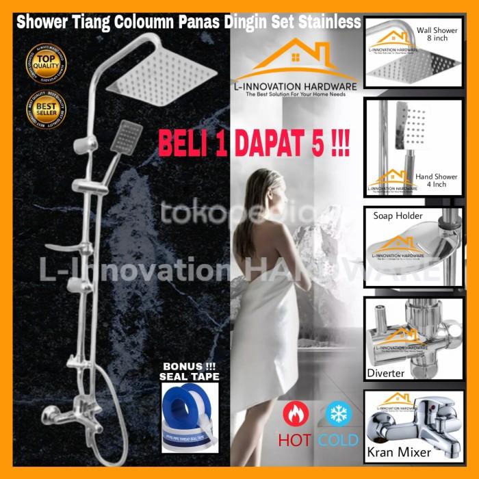 Tiang Shower Tiang Set Coloumn Kran Air Panas Dingin