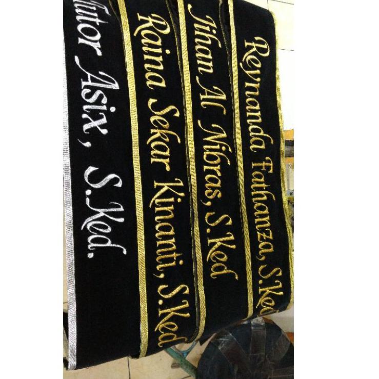 Slempang wisuda bordir /selempang wisuda beludru bandung express/aksesori wisuda/selempang murah/cep