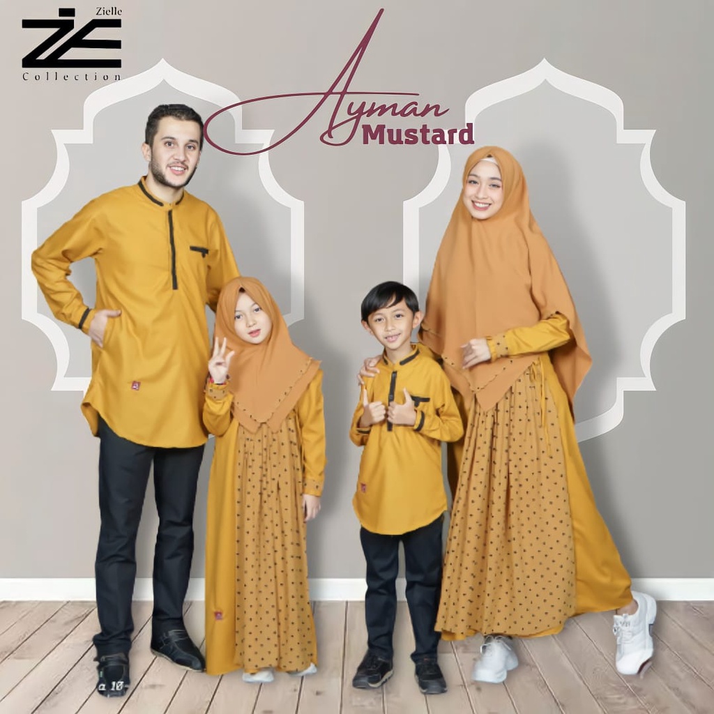 Baju muslim couple keluarga pasangan suami istri anak gamis anak perempuan koko anak laki laki pria sarimbir kapel terbaru original arra