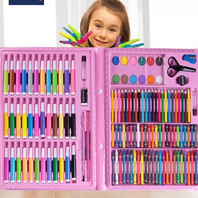 

crayon set anak 150 pcs krayon alat lukis mewarnai mega art hockyshop92