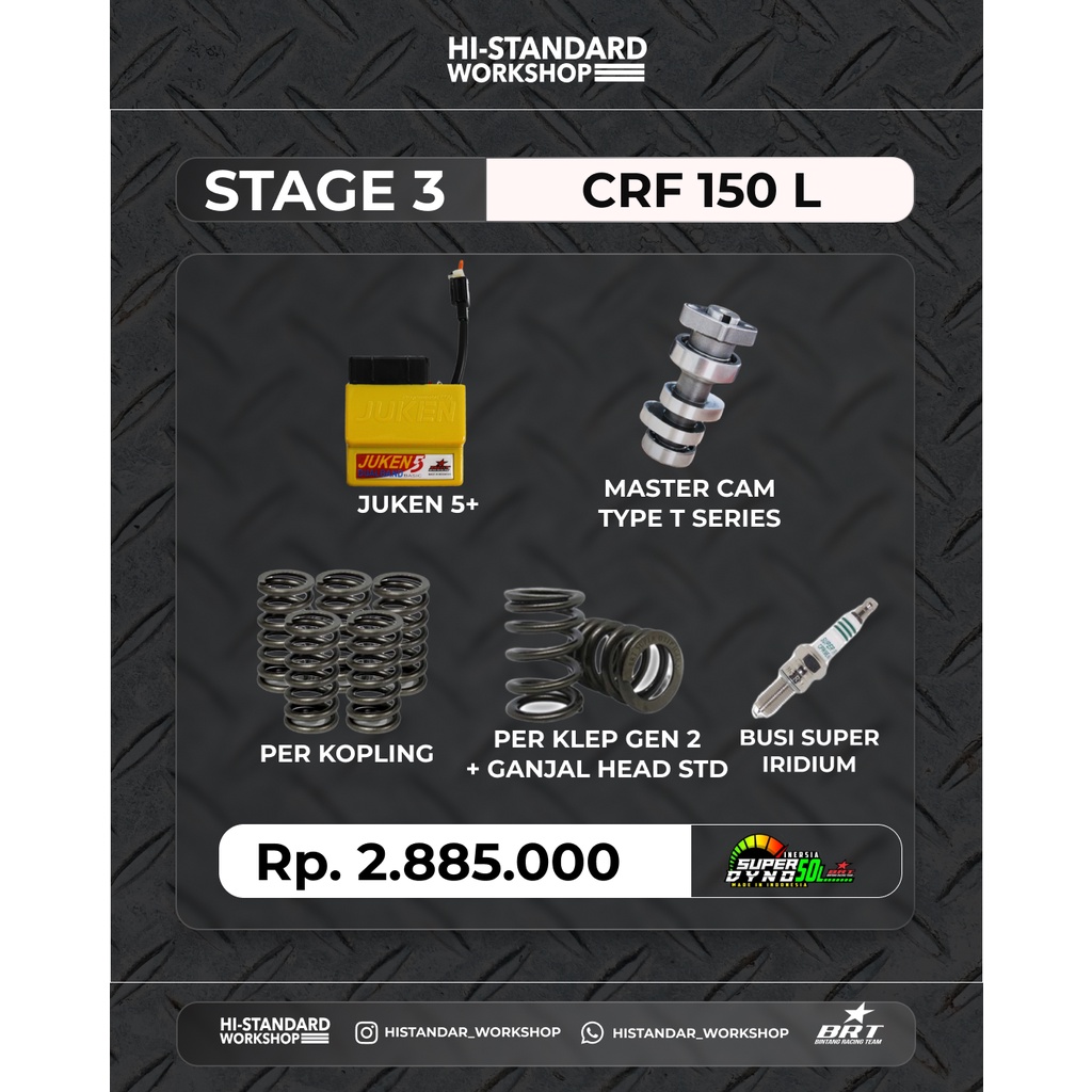 STAGE 3 UPGRADE CRF 150 L ECU JUKEN 5+ PER KOPLING MASTER CAM PER KLEP BRT