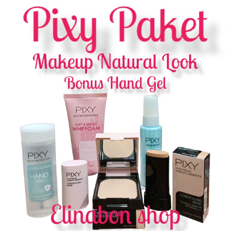 PIXY Paket Makeup Natural Look Bonus Hand Gel