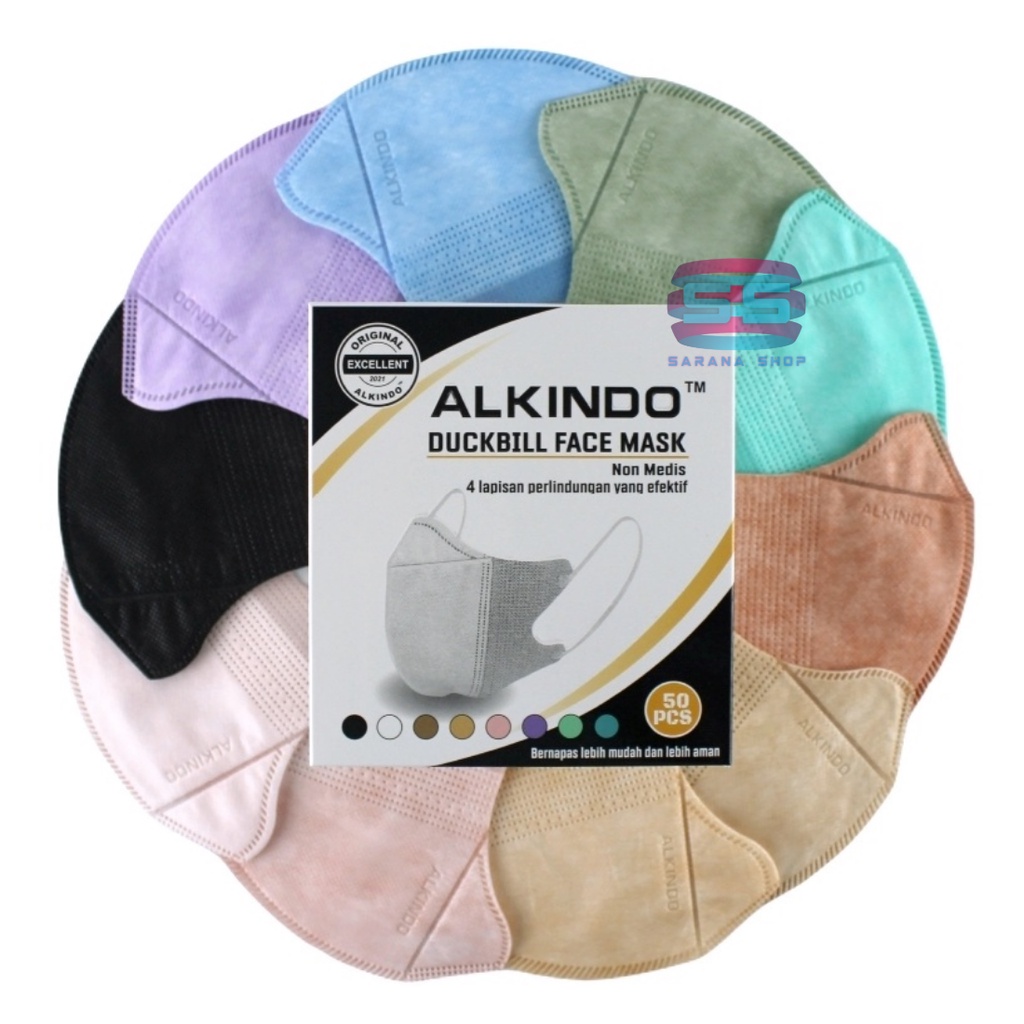 Masker Duckbill Alkindo isi 50 pcs | Masker Duckbill Mouson Face Mask