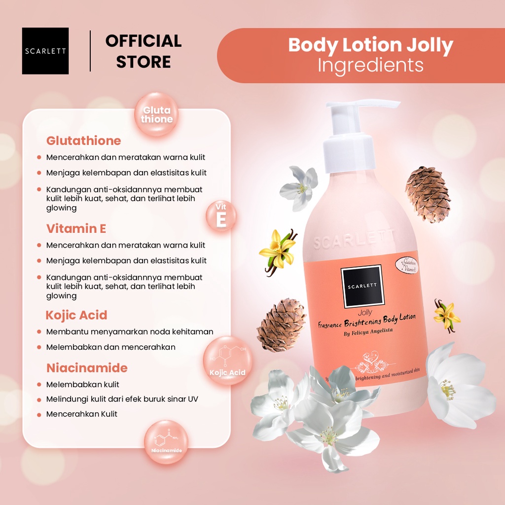 READY ! SCARLETT JOLLY SERIES - JOLLY BODY LOTION/BODY CREAM/BODY SERUM/LULUR/SABUN SHOWER SCRUB SCARLETT