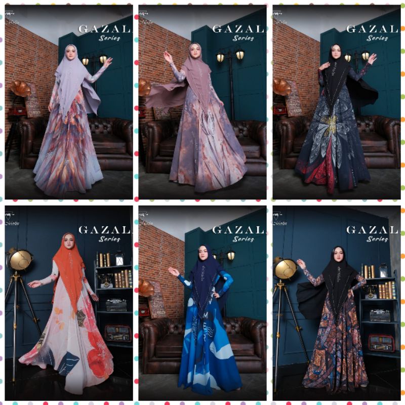 (S) E.M GAZALA SERIES (LD.95/105/110/115/120) Baju Dress Gamis Syari Wanita Muslimah Gazala series B