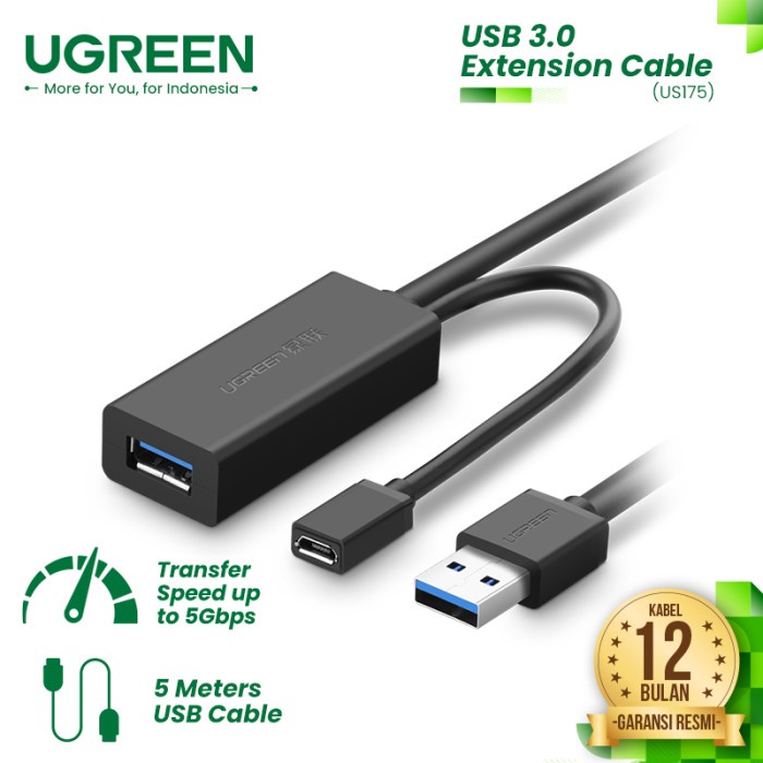UGREEN Kabel USB 3.0 Extension 5m, 10m with repeater - US129