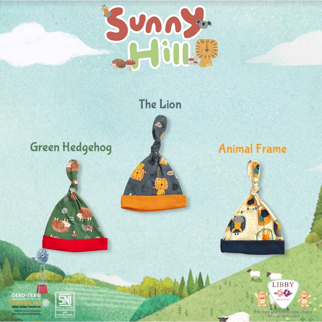 Libby - Sunny Hill | 3pcs Topi Bayi Kucung