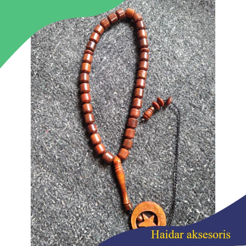 tasbih kokka peluru ± 8 mm ( 8mm ) 33 butir bulan bintang