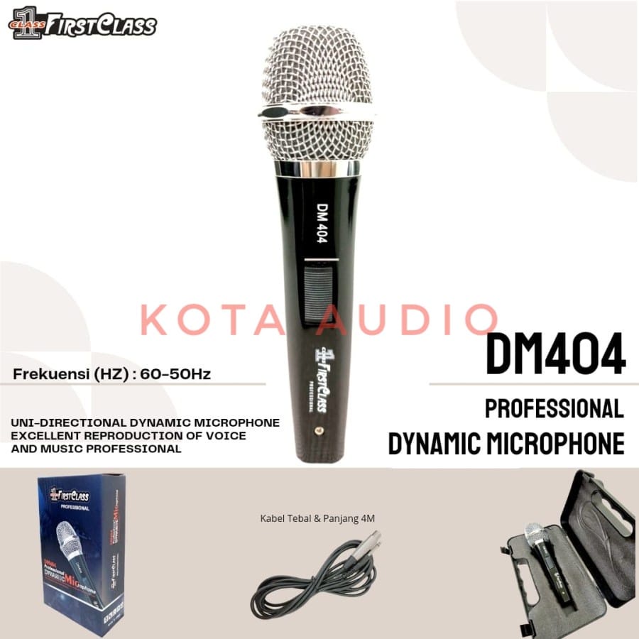 MIC KABEL FIRSTCLASS DM404 FIRST CLASS DM-404 PROFESSIONAL DYNAMIC MIC