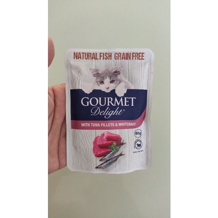 Makanan gourmet delight  natural fish grain free 80 gram