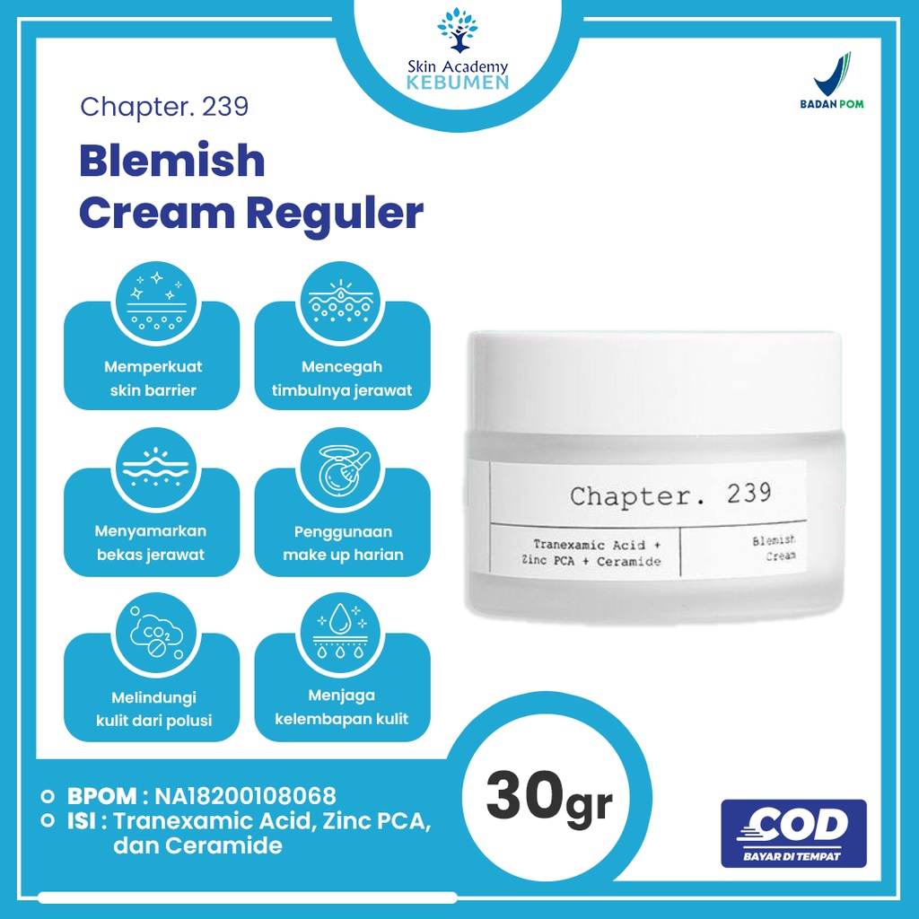 Jual Blemish Cream Pelembab Wajah Ceramide Tranexamic Acid Zinc Pca ...