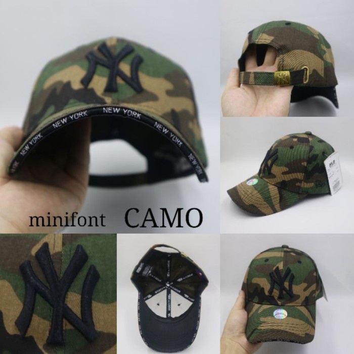 topi NY t Pria Wanita Baseball Logo Bordir - NY-01/Camo T1V8 topi cewek COD topi cewek korea topi wa