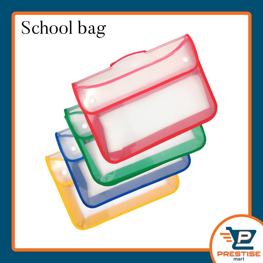 

SCHOOL BAG - Tas Folder File Map Dokumen Model Transparan High Quality Perlengkapan Alat Tulis Kantor