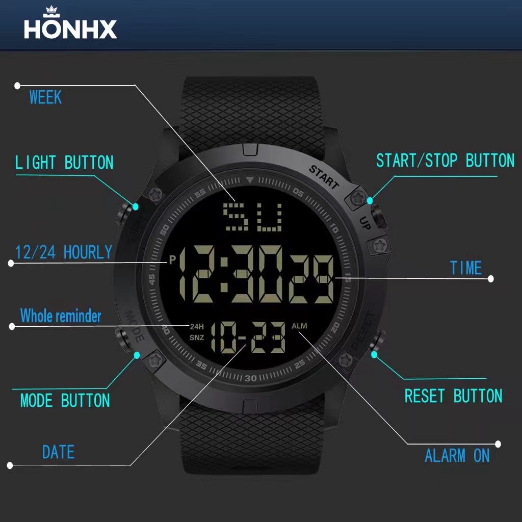 HONHX 1426 Jam Tangan Pria Digital Rubber