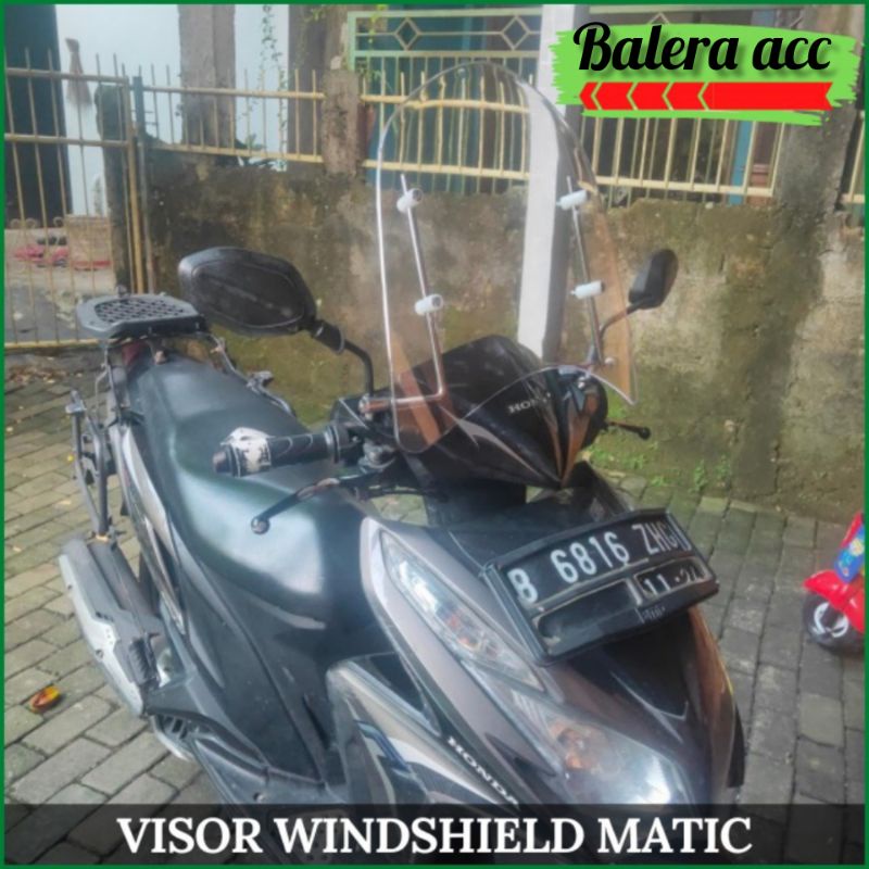 VISOR WINDSHIELD UNIVERSAL UNTUK VARIO BEAT MIO SCOOPY GENIO FINO XRIDE DLL