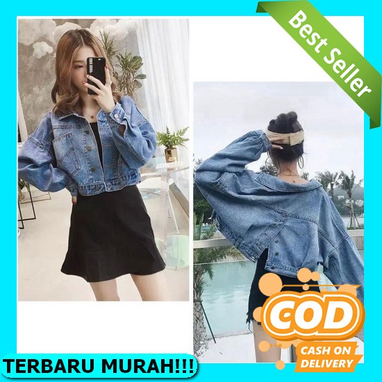 Jaket Jeans Wanita Crop Oversize Jaket Jeans Wanita Jumbo Korea Jaket Jeans Wanita Murah Jaket Levis