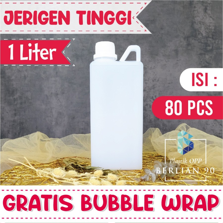 ( ECER ) Jerigen 1 Liter BARU segel mulut kecil HDPE tutup segel natural / Jerigen 1 Liter Botol Pla