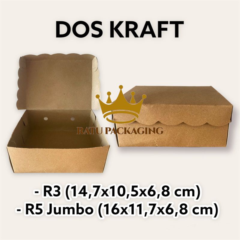 

RATU | Dos KRAFT R3 dan R5 JUMBO Kotak Box Dus Kardus Nasi Kue Hampers