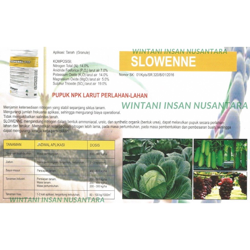 Pupuk Padat Organik Valagro SLOWENNE 212 isi 200 Gr - SLOW RELEASE FERTILIZER UNTUK TANAMAN HIAS (BU