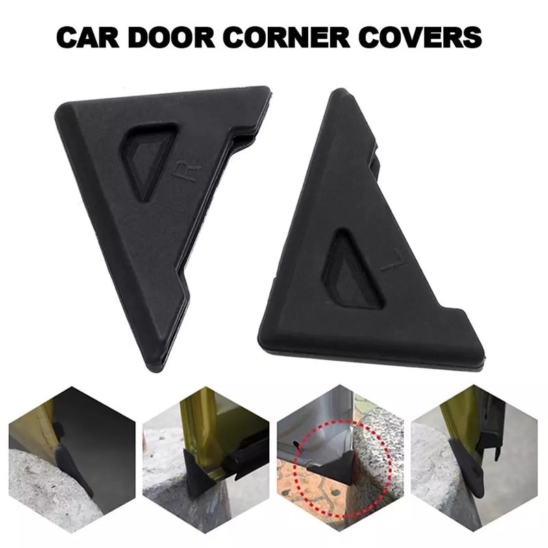 2pcs Cover Pelindung Sudut Ujung Siku Pintu Mobil Sudut 90 Derajat Bahan Silikon Anti Gores Pelindung Bumper