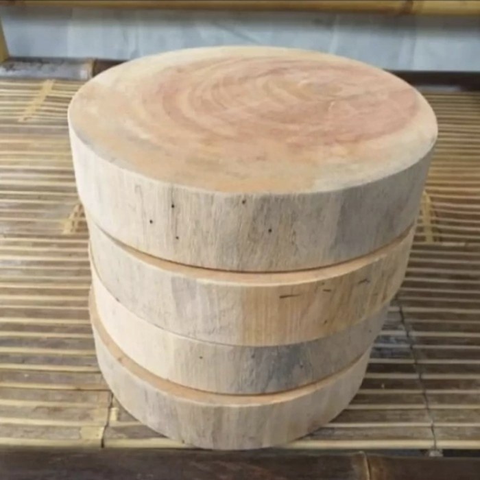 Talenan Bulat Daging Asli Kayu SERAT ALAM diameter 25 cm Termurah