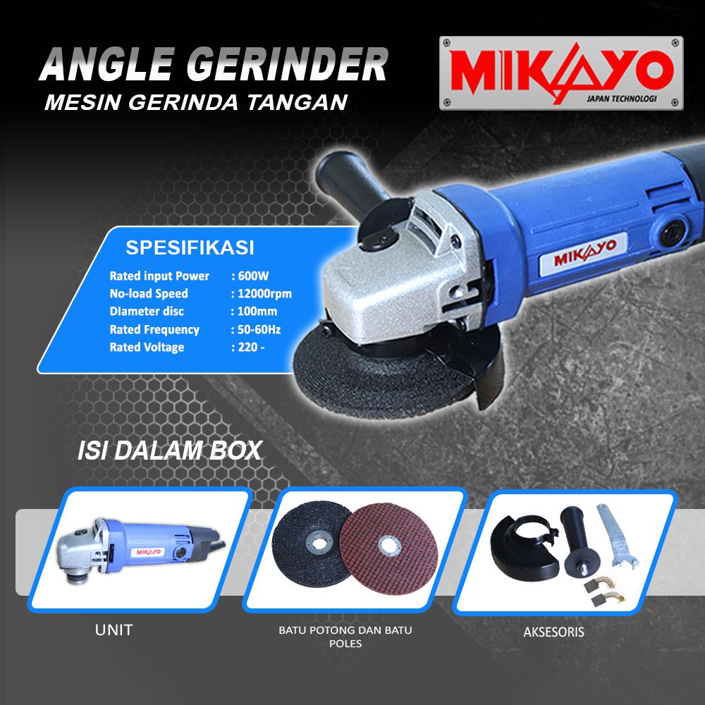 Gerinda Tangan 4&quot; Bos MIKAYO / 4 Inch Angle Grinder FREE MATA POTONG &amp; GRINDING