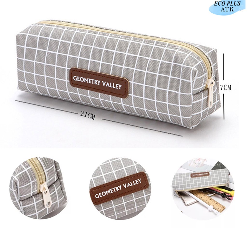 Pencil Bag Tempat Pensil Kain Perlengkapan Sekolah Kantor Elegan Geometry Valey