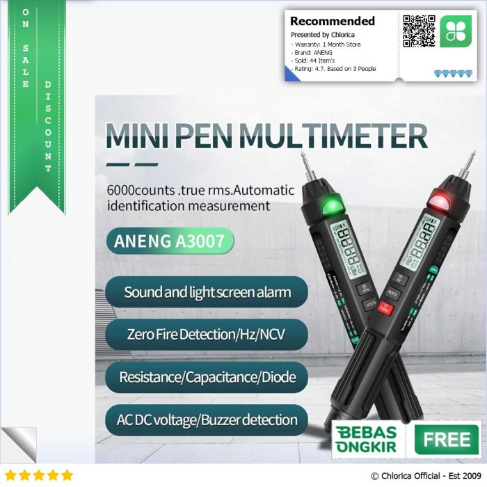 ANENG Digital Multimeter Voltage Tester Pen - A3008