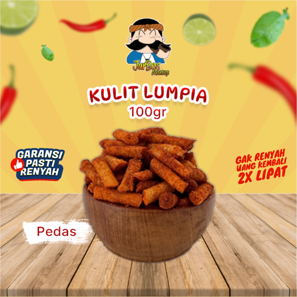 Kulit Lumpia Goreng Pedas Juragan Basreng 100gr Makanan Ringan (Kulpi)