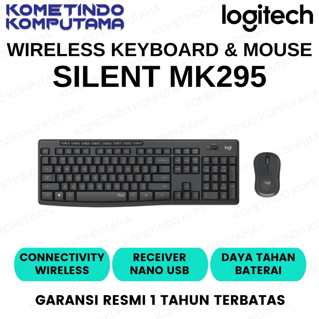 Keyboard Mouse Logitech MK295 Silent Wireless Combo - Garansi Resmi ORIGINAL 100%