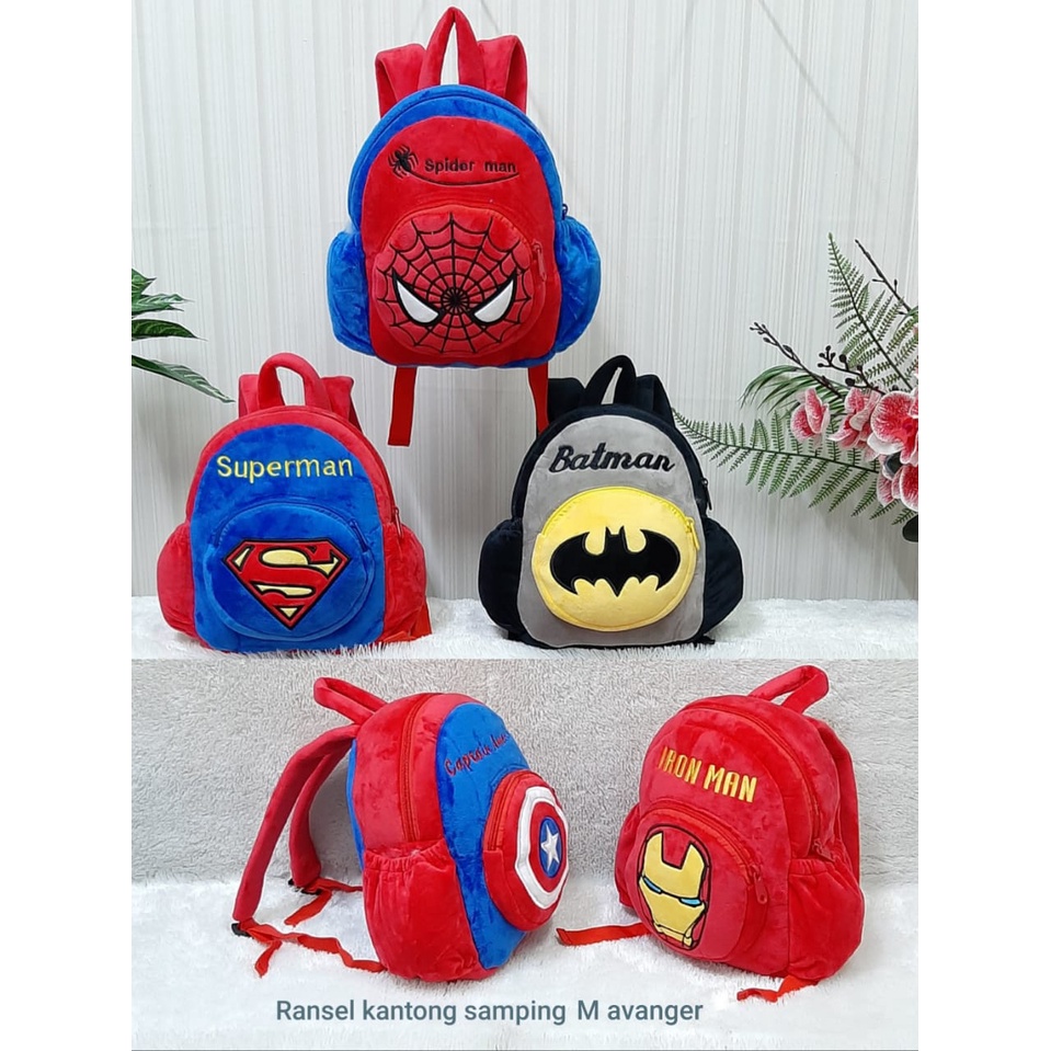 Tas Ransel Anak TK Paud Doraemon Miki Mini Kitty Spiderman Ironman Superman/Backpack TAs Sekolah