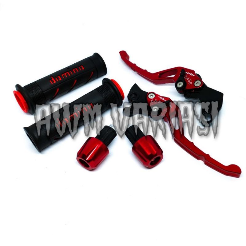 [PAKET MURAH] Handgrip Domino+Jalu stang CNC+Handle CNC Sisik Variasi Nmax-Vixion-Beat-Mio-Vario-Tiger-Vario150-CBR-R15 v3-Fu-Mio j