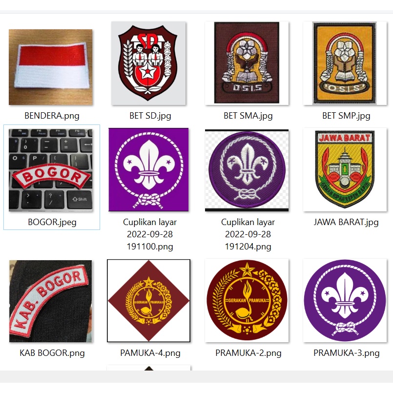 Logo Bet Badge Bordir Gerakan Pramuka Tunas Kelapa Wosm Pandu Putra Putri Penggalang Penegak Pembina