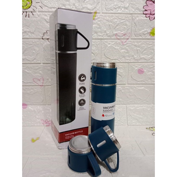 0TERMOS SET CANGKIR 500 ML VACCUM FLASK SET / KEMASAN KOTAK