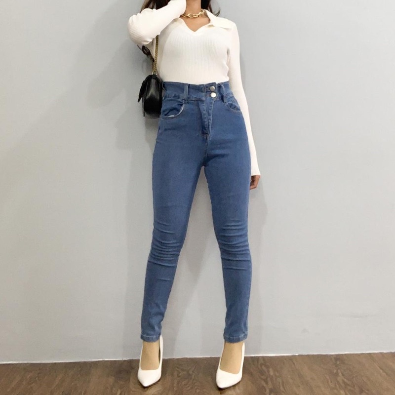 [LUXE.DLABEL] - E16 Jeans | Celana panjang Highwaist wanita Jeans import premium Jeans wanita polos ripped jeans High waist jeans wanita bkk Skinny Jeans High waist Baggy jeans Wideleg Jeans Kulot jeans Boyfriend jeans Wanita Kargo Jeans