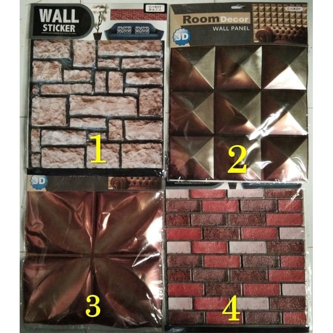 3D Wallpapper Sticker Dinding Interior Rumah Motif Mudah Pasang Stiker Dinding Praktis