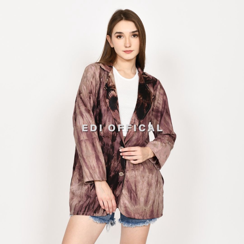 Blazer Wanita Kekinian Blazer Gaya Kasual Motif Outer Wanita Murah