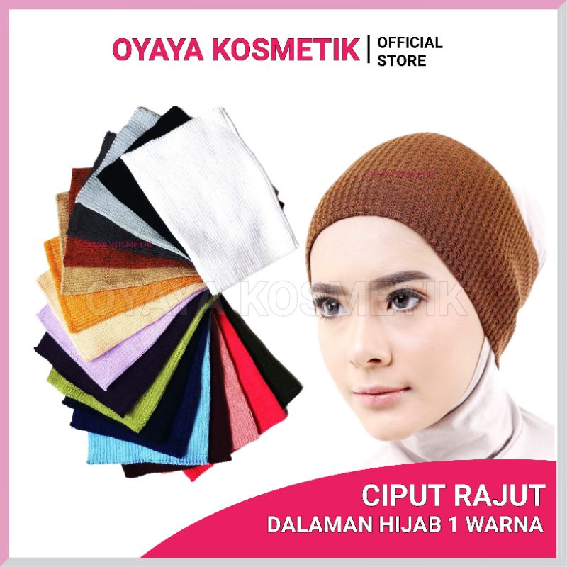 Bandana Ciput Rajut Warna Polos iner Bandana Rajut Dalaman Hijab Jilbab inner Kerudung  Muslimah Daleman 1 Warna BERKUALITAS OYAYA KOSMETIK PEKANBARU grosir ecer Riau