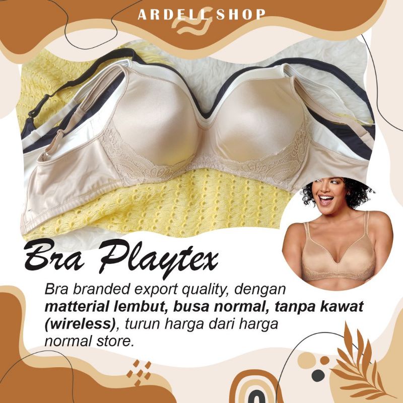 DP PLAYTEX BRA WANITA TANPA KAWAT CUP JUMBO WIRELESS 40C 40D 44F RB
