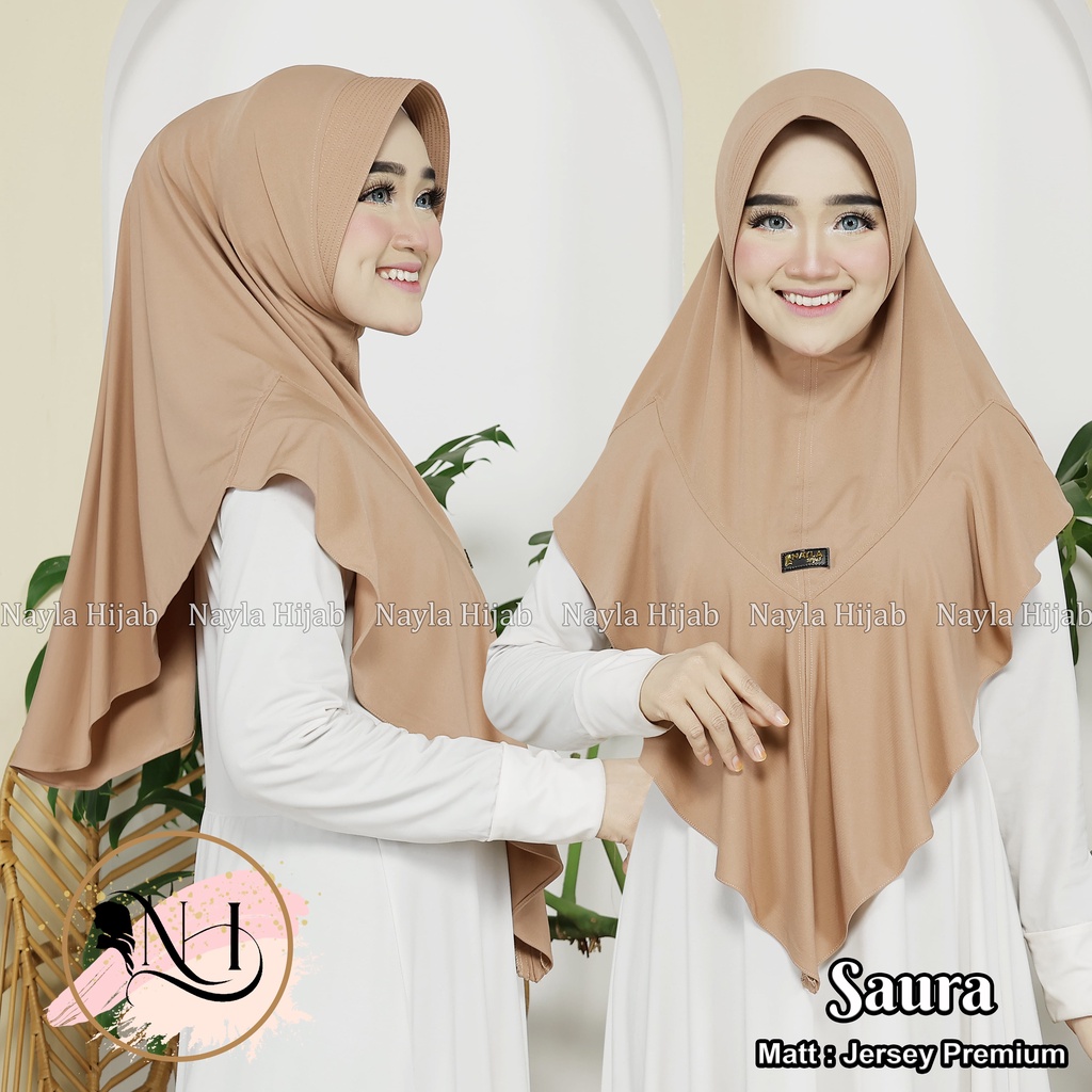 Kerudung Instan Jersey Model Saura Jilbab Instan Jersey Super Premium Hijab Bergo Terbaru Nayla Hija'b