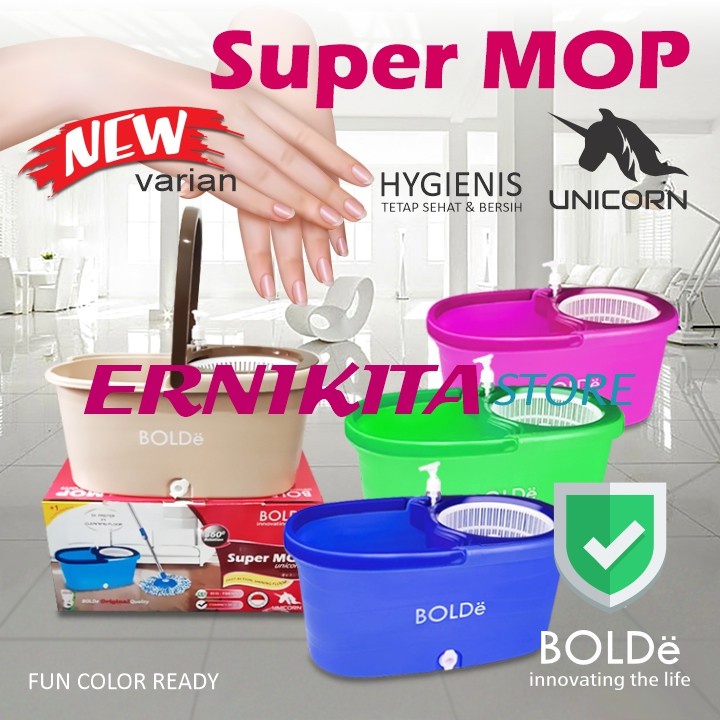 BOLDe M 777X PLUS / UNICORN - Supermop Alat Pel Modern Botol Dispenser Drainase