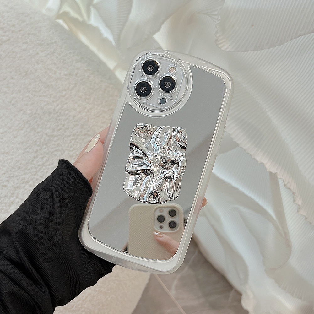 Ins Casing TPU iPhone 14 14pro 14Plus 14prm 13 13pro 13prm 11 6splus 7Plus 8Plus Xr XS 13 12pro Max Aksen Cermin Makeup